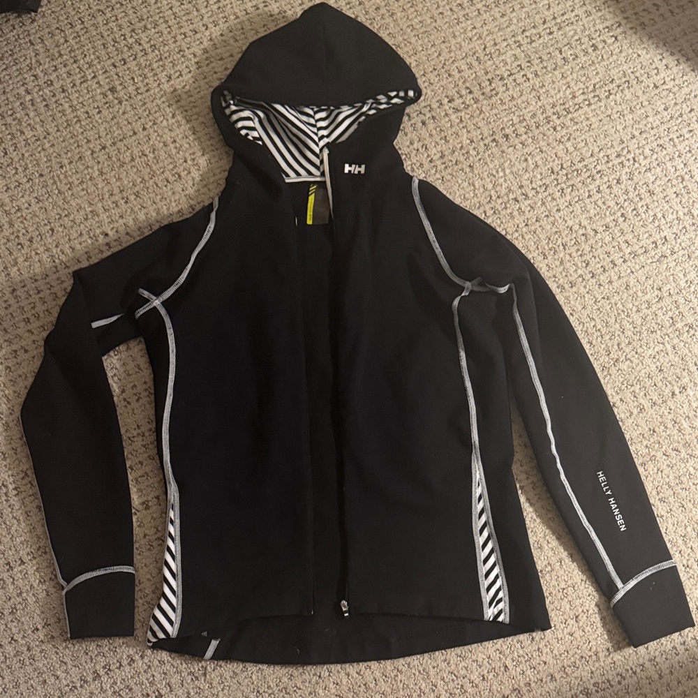 Helly Hansen Black Jacket with White Stripes